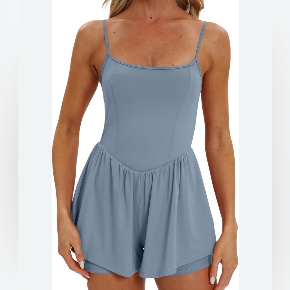 Beaully Women’s Athletic Romper Gray Size Large Adj Straps